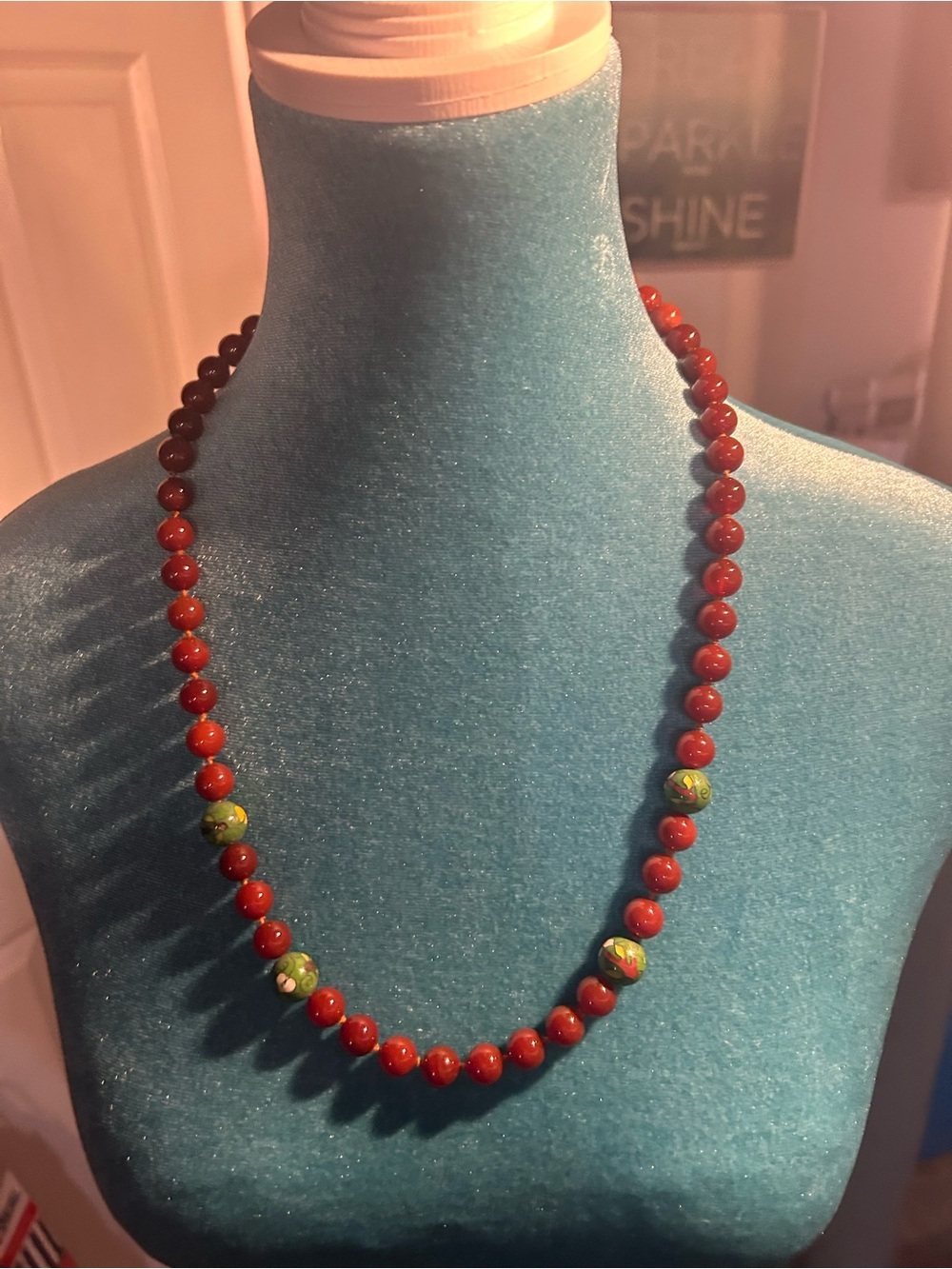 Hand Knotted Jade Beaded Necklace